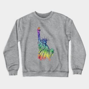 Rainbow Lady Liberty Pride Art Crewneck Sweatshirt